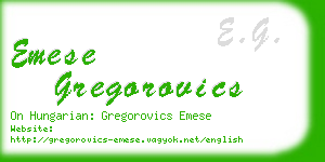 emese gregorovics business card